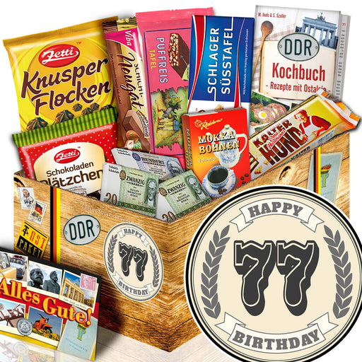 77 Zahl - Geschenkset Ostpaket "Schokoladenbox M" - Ossiladen I Ostprodukte Versand