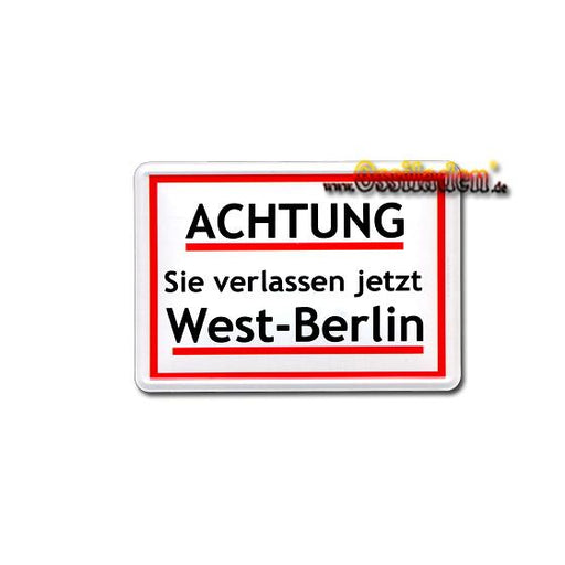 Blechpostkarte - Achtung Sie velassen jetzt West-Berlin