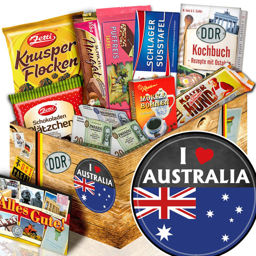 I Love Australia - Geschenkset Ostpaket "Schokoladenbox M" - Ossiladen I Ostprodukte Versand