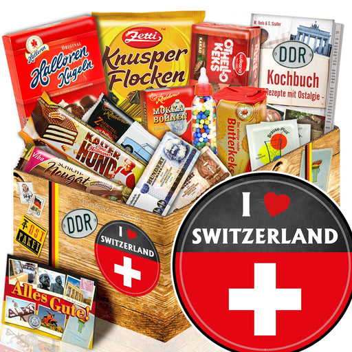 I love Switzerland - Süßigkeiten Set DDR L - Ossiladen I Ostprodukte Versand