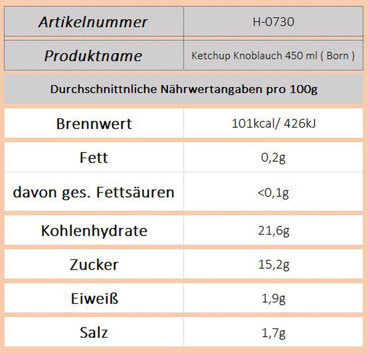 Ketchup Knoblauch ( Born ) - Ossiladen I Ostprodukte Versand