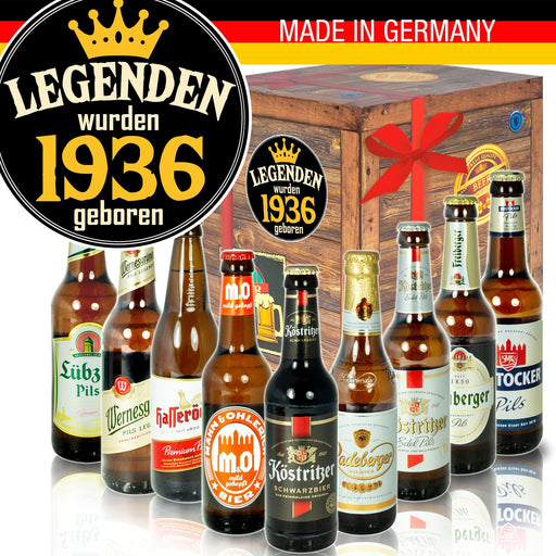 Legenden wurden 1936 geboren - Geschenkbox "Ostbiere" 9er Set - Ossiladen I Ostprodukte Versand