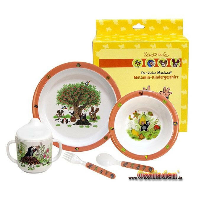 Melamin-Kindergeschirr - Kleiner Maulwurf, 4tlg