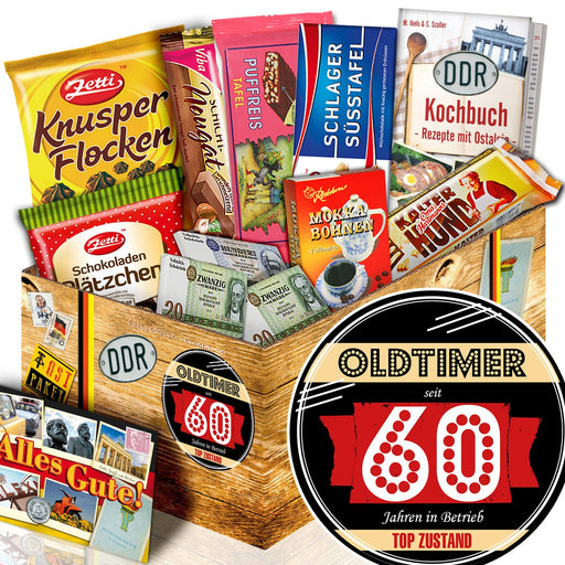 Oldtimer - seit 60 Jahren in Betrieb - Geschenkset Ostpaket "Schokoladenbox M" - Ossiladen I Ostprodukte Versand
