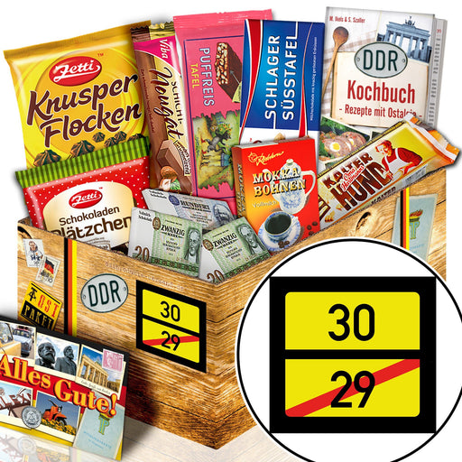 Ortsschild 30 - Geschenkset Ostpaket "Schokoladenbox M" - Ossiladen I Ostprodukte Versand