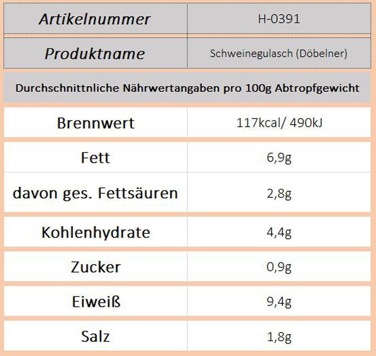 Schweinegulasch ( Döbelner ) - Ossiladen I Ostprodukte Versand