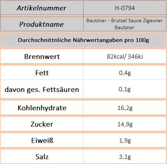 Zigeuner - Sauce ( Bautzner ) - Ossiladen I Ostprodukte Versand