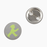 Ampelmann-LEUCHTKÄFER-Button-Silber-Geher-grün