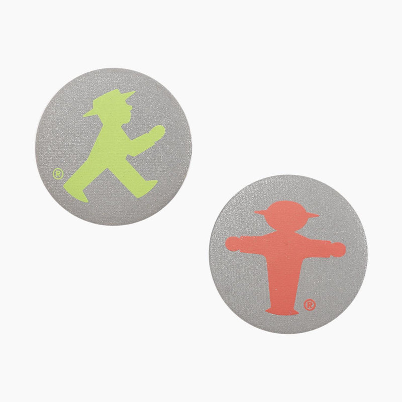 Ampelmann-LEUCHTKÄFER-Button-Silber-Steher-rot
