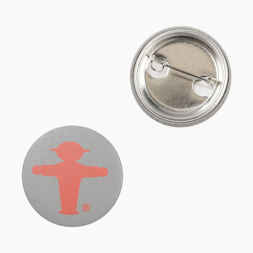 Ampelmann-LEUCHTKÄFER-Button-Silber-Steher-rot