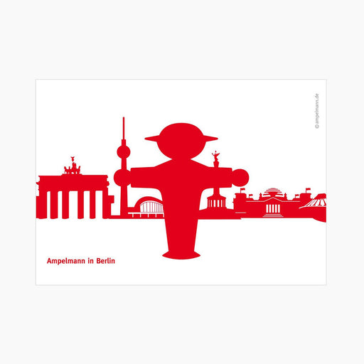 Ampelmann-POSTMANN-PK029-Steher-vor-Silhouette-Berlin-DIN-A6