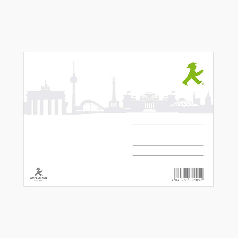 Ampelmann-POSTMANN-PK029-Steher-vor-Silhouette-Berlin-DIN-A6