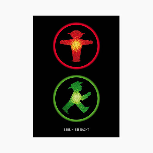 Ampelmann-POSTMANN-PK003-Postkarte-schwarz-Geher/Steher-'Berlin-bei-Nacht'