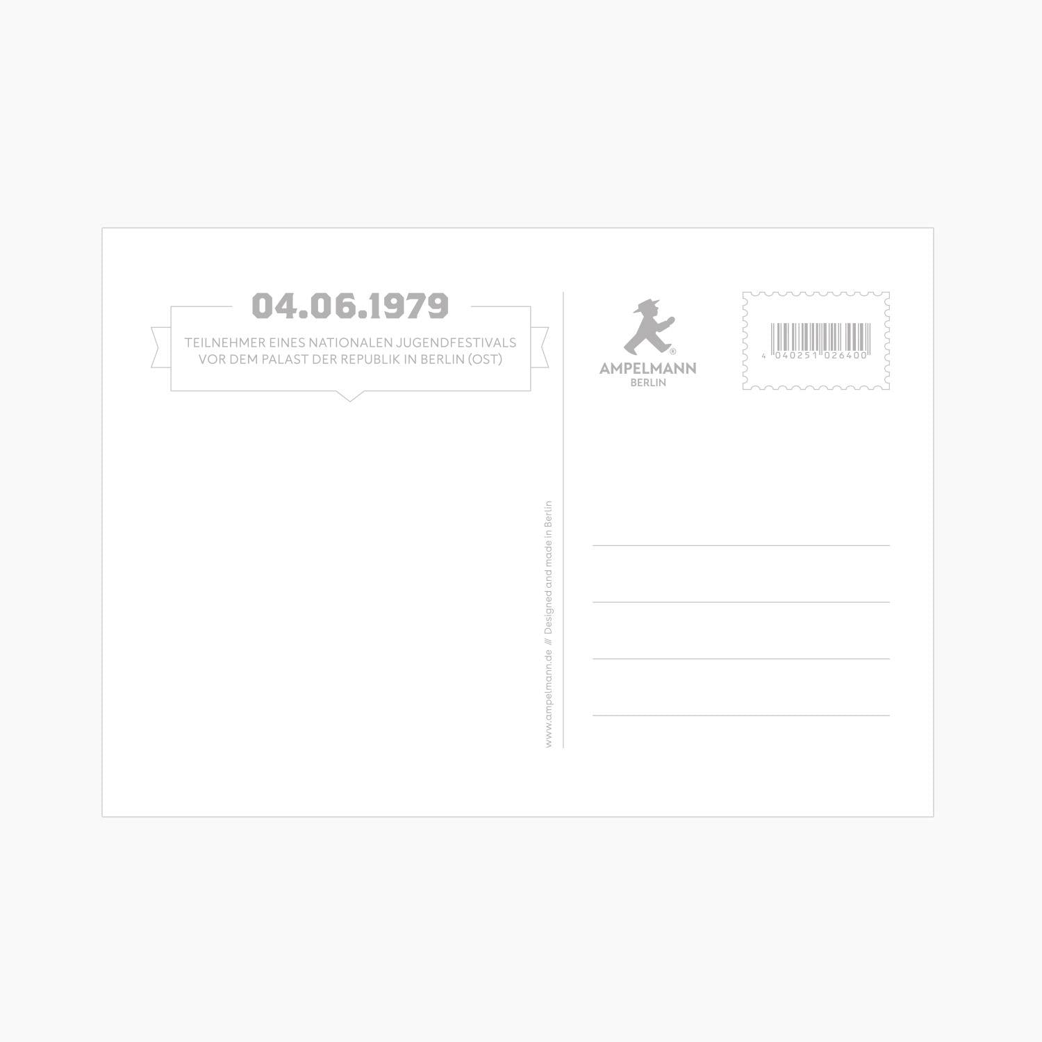 Ampelmann-POSTMANN-PK137-Postkarte-Relieflack-Historisch-Palast-der-Republik/-Mitte-quer