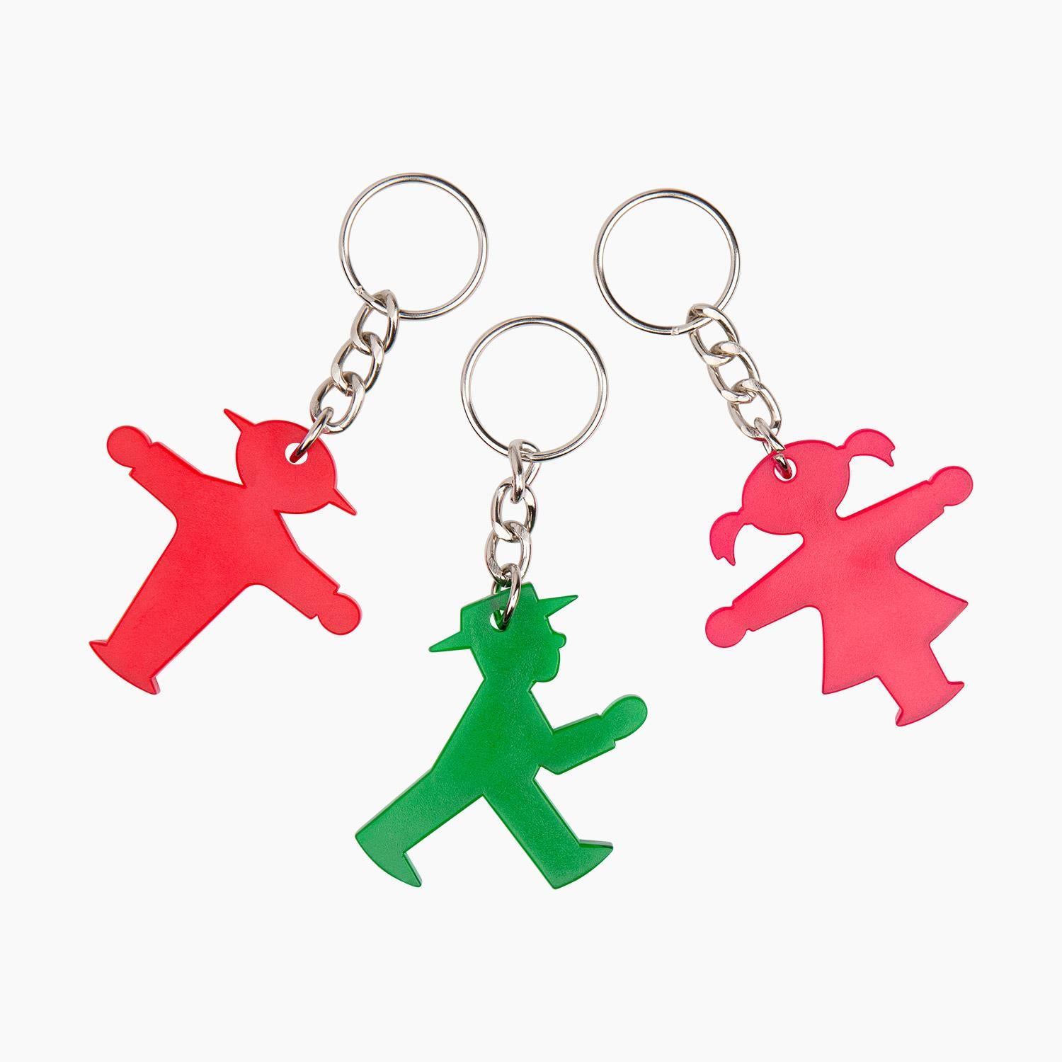 Ampelmann-SCHLÜSSELFRAU-Schlüsselanhänger-pink-Ampelfrau