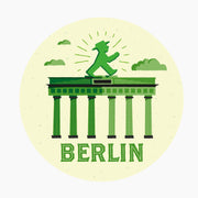 Ampelmann-WEGWEISER-Nr.15-Aufkleber-gelb-Geher-Brandenburger-Tor
