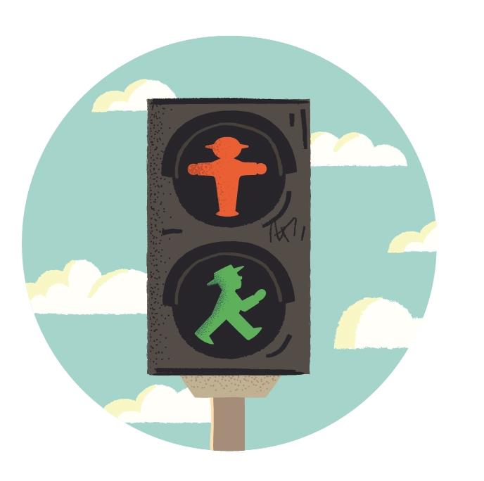 Ampelmann-WEGWEISER-Nr.16-Aufkleber-blau-Geher-und-Steher-Ampel
