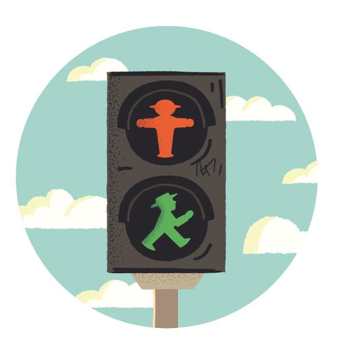 Ampelmann-WEGWEISER-Nr.16-Aufkleber-blau-Geher-und-Steher-Ampel