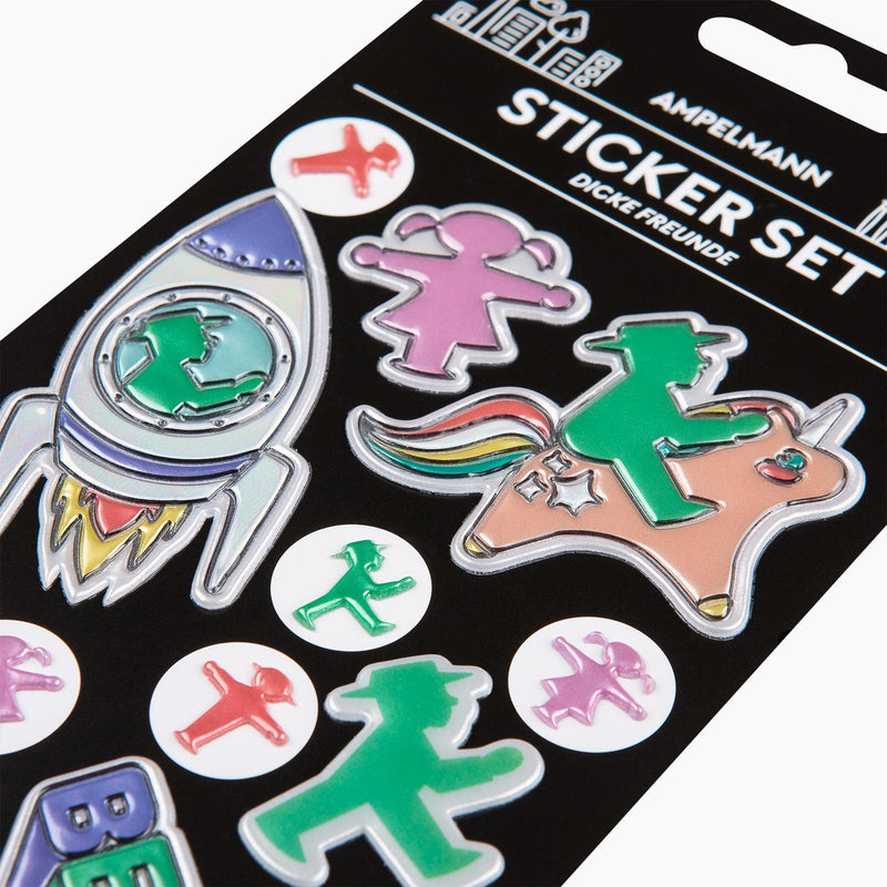 Ampelmann-DICKE-FREUNDE--3D-Sticker-zum-Aufkleben-farbig-14-Motive-auf-Karte