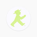Ampelmann-VERMITTLER-Haftnotiz-rund-weiß-Geher