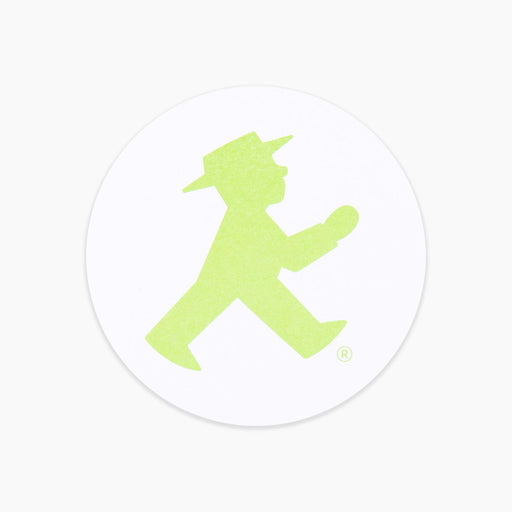 Ampelmann-VERMITTLER-Haftnotiz-rund-weiß-Geher