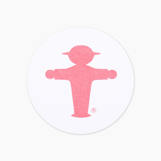 Ampelmann-VERMITTLER-Haftnotiz-rund--weiß-Steher