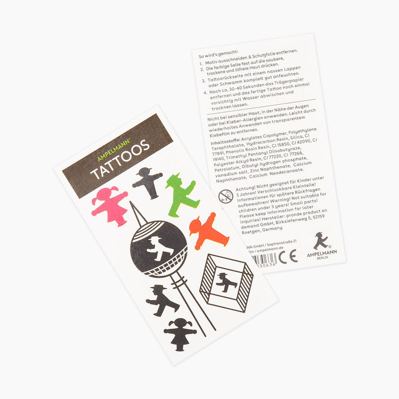 Ampelmann-TÄTOWIERER-NEU-Temporäre-Tattoos-4-farbig-diverse-Motive