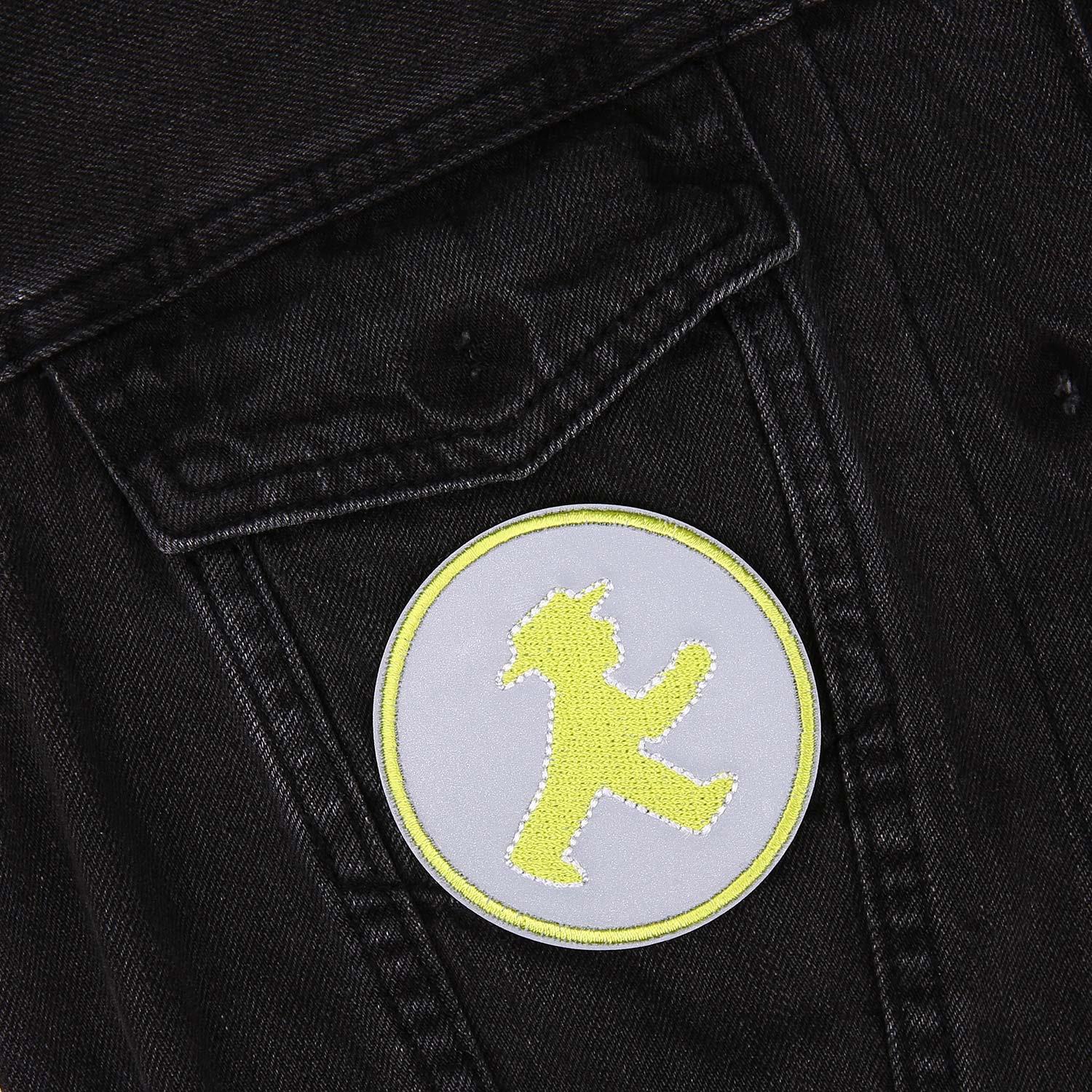 Ampelmann-PATCHOPBOY-Sticker-Patch-rund-reflektierend-Geher-zum-Aufkleben-und-Aufbügeln
