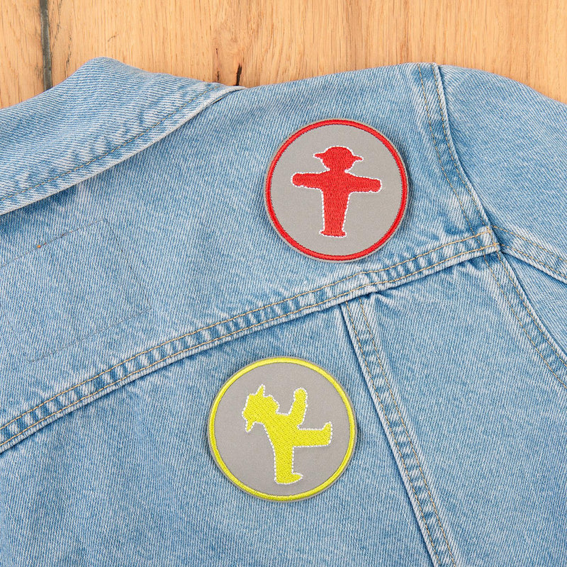 Ampelmann-PATCHOPBOY-Sticker-Patch-rund-reflektierend-Geher-zum-Aufkleben-und-Aufbügeln