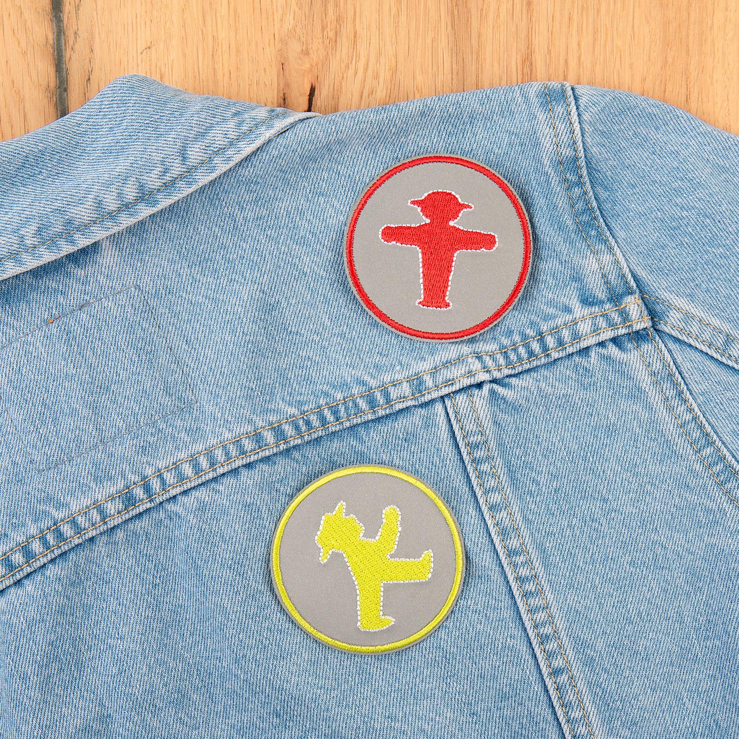 Ampelmann-PATCHOPBOY-Sticker-Patch-rund-reflektierend-Steher-zum-Aufkleben-und-Aufbügeln