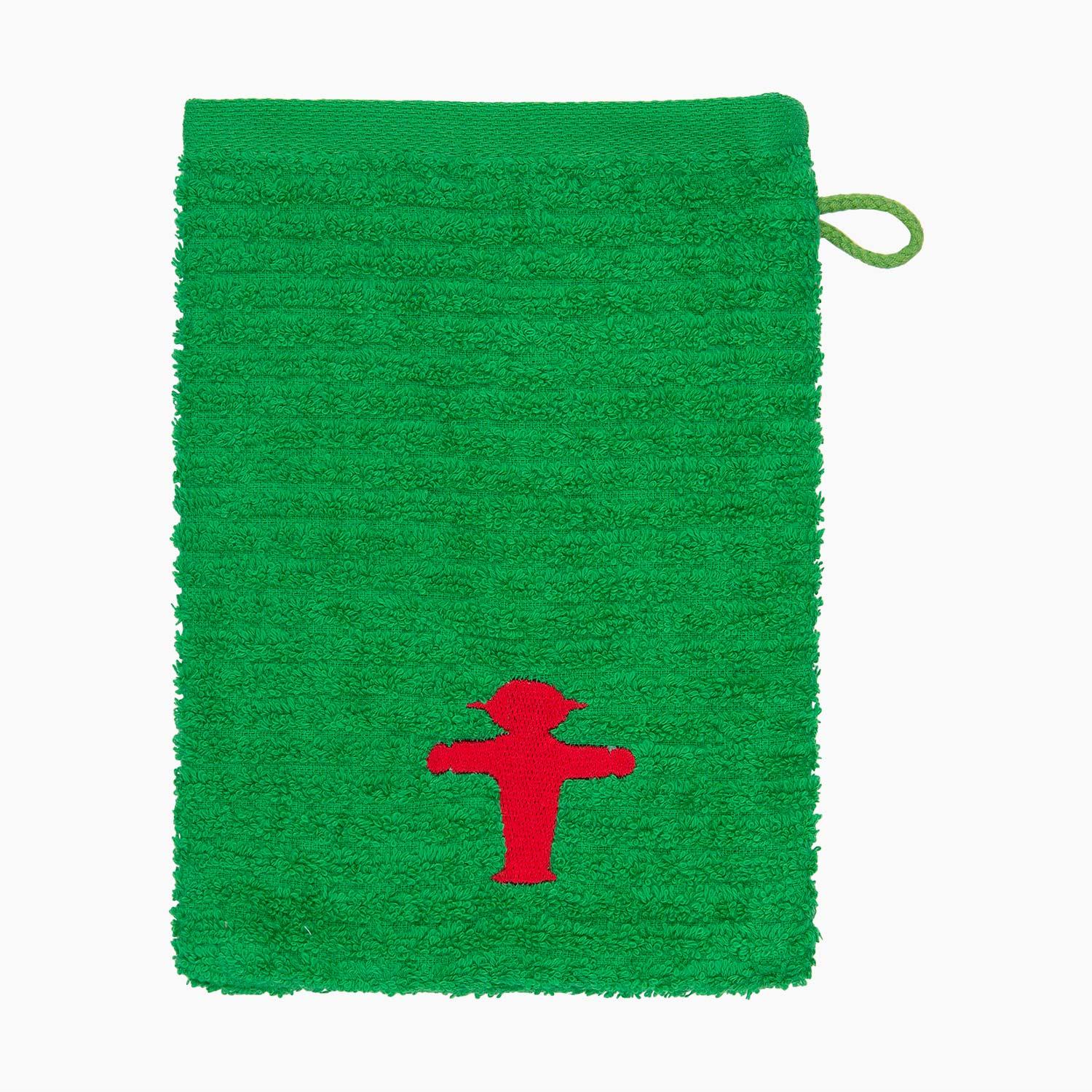 Ampelmann-MASSEUR-Waschhandschuh-grün-Steher