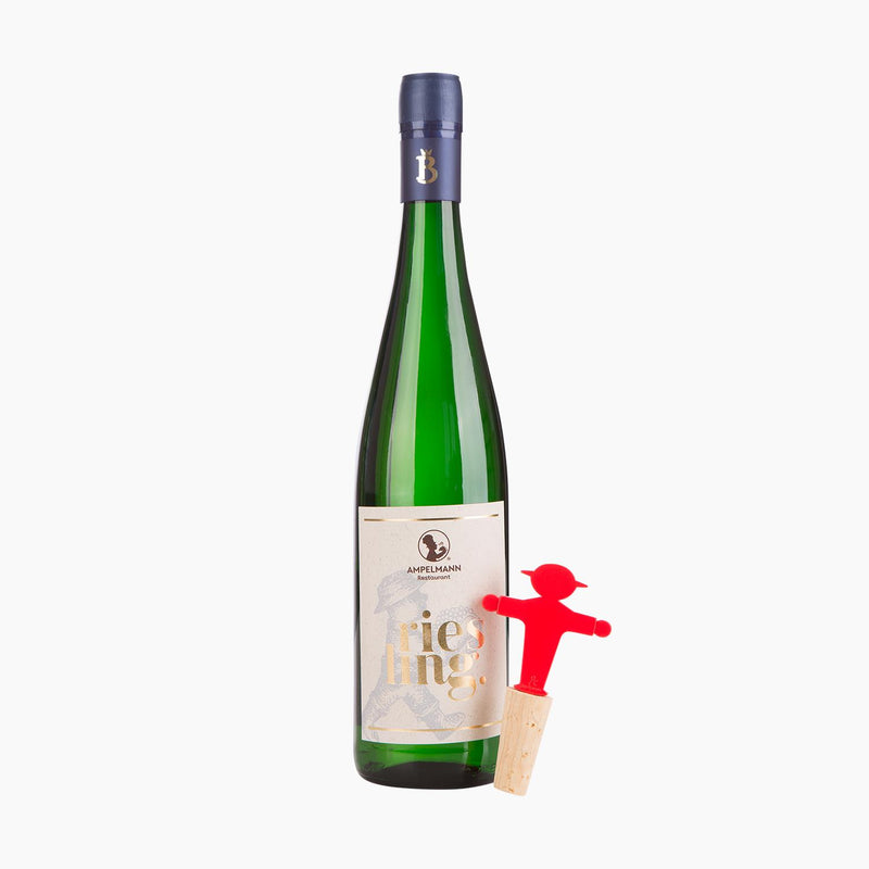 Wein-Flaschenverschluß mit Naturkorken als Ampelmann in Geschenkverpackung
