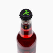Ampelmann-FLASCHENFREUND-Flaschendeckel-Set/2-Geher-und-Steher-schwarz