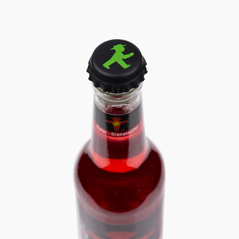 Ampelmann-FLASCHENFREUND-Flaschendeckel-Set/2-Geher-und-Steher-schwarz