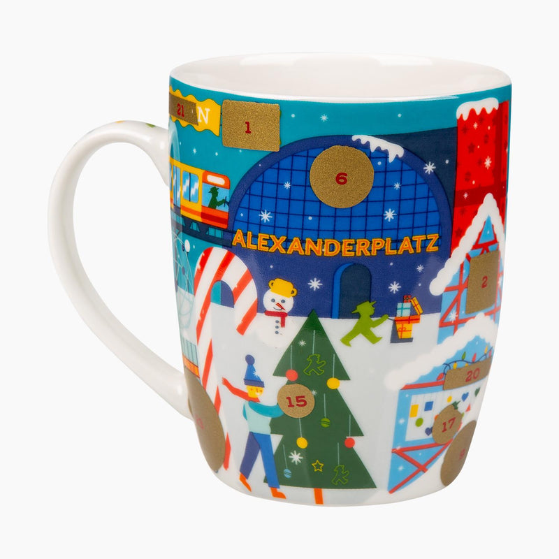 Ampelmann-WEIHNACHTSBOTE-Adventskalendertasse-bunt-Adventsmotiv