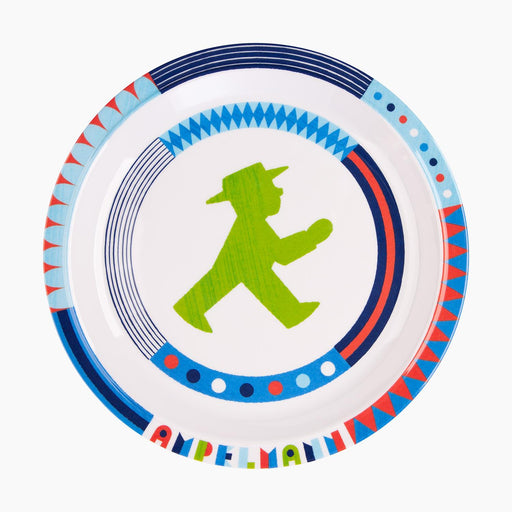 Ampelmann-NUDELHELD-Kinderteller-4-farbig-Muster-Design-Geher-grün