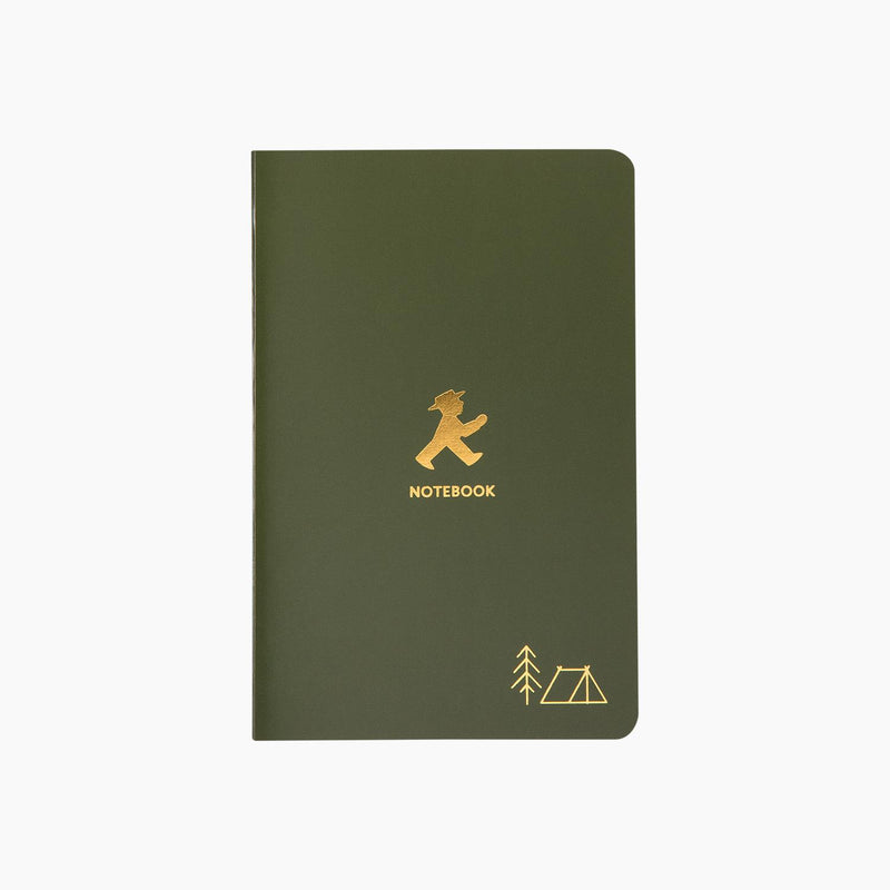Ampelmann-SCHREIBWARENHÄNDLER-Notizheft-klein-mit-Heißfolienpräg.-dunkelgrün.-Geher&Steher