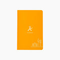 Ampelmann-SCHREIBWARENHÄNDLER-Notizheft-klein-mit-Heißfolienpräg.-orange-Gehe-&-Steher