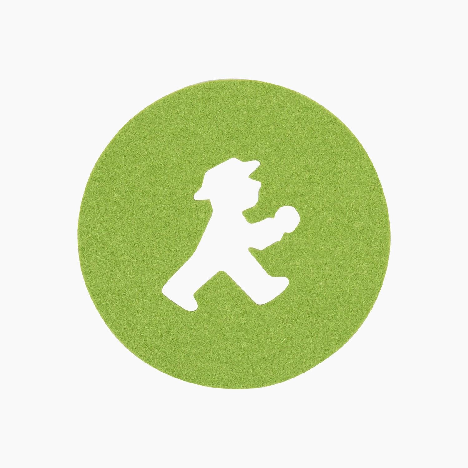 Ampelmann-DRUNTERSETZER-klein-Untersetzer-grün-Geher