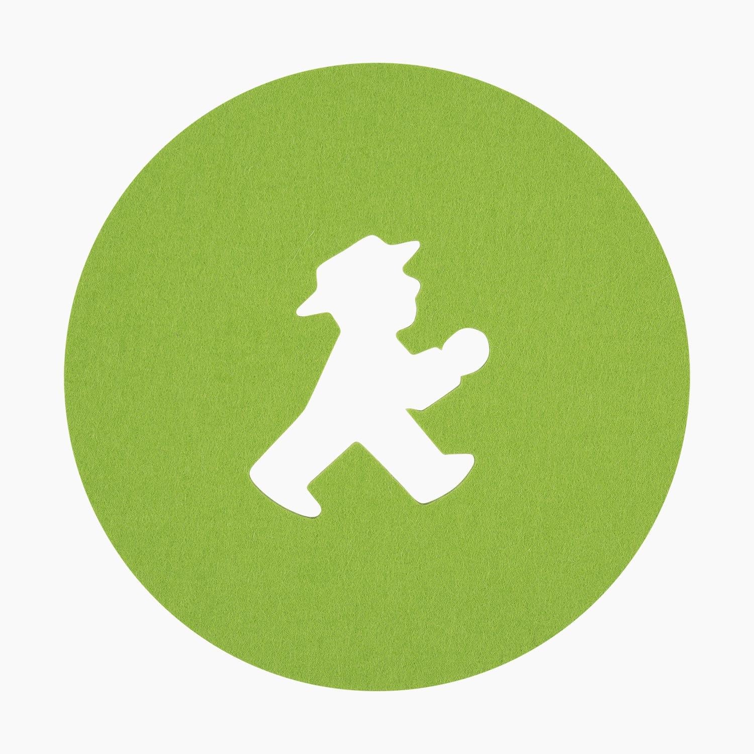 Ampelmann-DRUNTERSETZER-groß-Untersetzer-grün-Geher