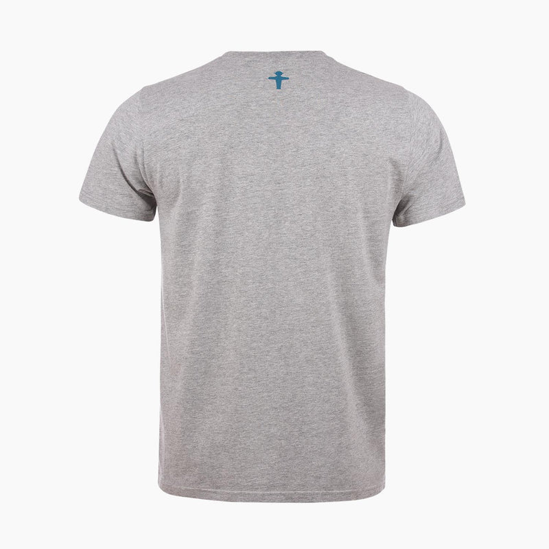 Graues unisex-Shirt klassisch-gerader Schnitt mit Berlin-Fotomotiv: Alex-Fernsehturm-Weltzeituhr & Ampelmann