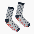 Graue Anti-Rutsch Socken mit blau-roten Ampelmann - optimaler Tragekomfort - bis 40° waschbar