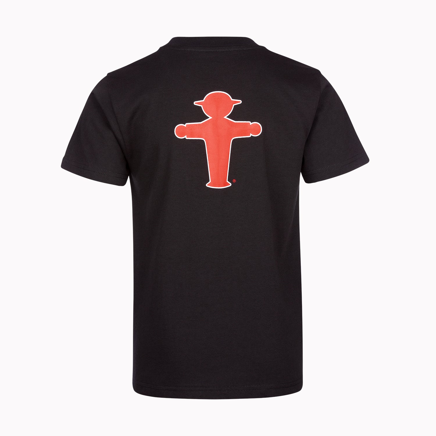 Schwarzes Ampelmann-T-Shirt für Kinder aus Bio-Baumwolle - klassisch gerader Schnitt
