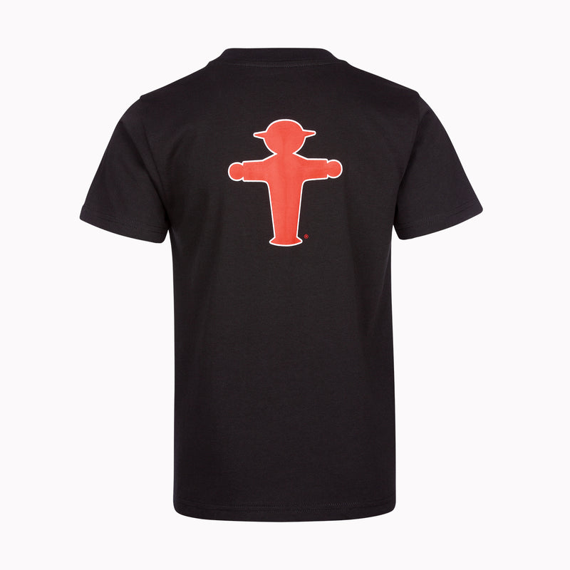 Schwarzes Ampelmann-T-Shirt für Kinder aus Bio-Baumwolle - klassisch gerader Schnitt