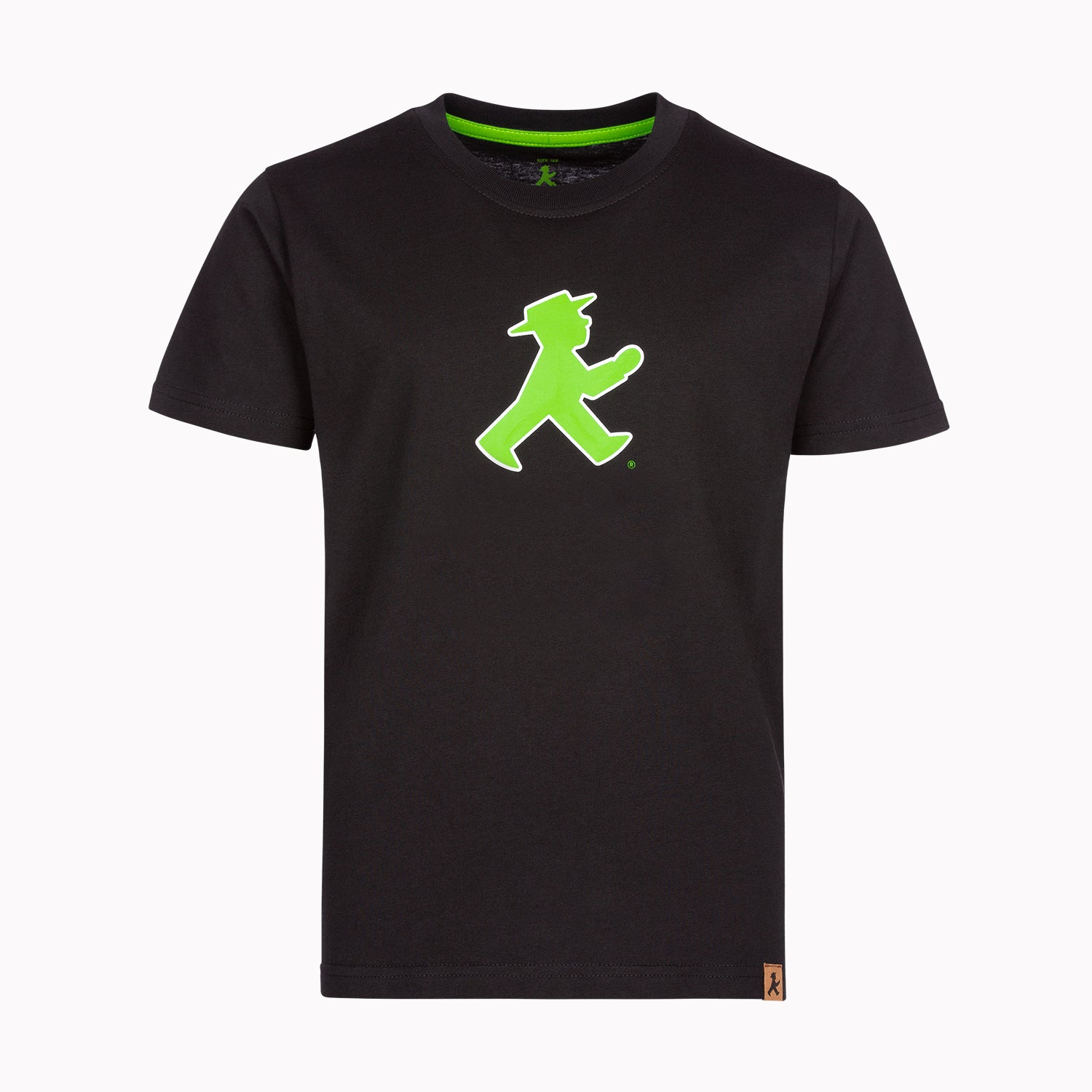 Schwarzes Ampelmann-T-Shirt für Kinder aus Bio-Baumwolle - klassisch gerader Schnitt