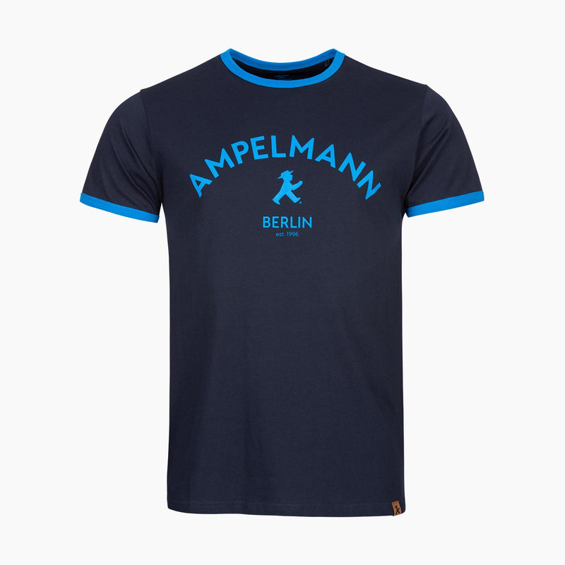 Ampelmann T-Shirt mit Schiftzug AMPELMANN & BERLIN - Unisex - mit hellblauen Farbakzenten - Baumwolle