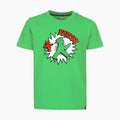 Knallgrünes Kinder-T-Shirt mit Ampelmännchen im Cartoon Style  - Single Jersey/ Bio-Baumwolle - Pflegeleicht