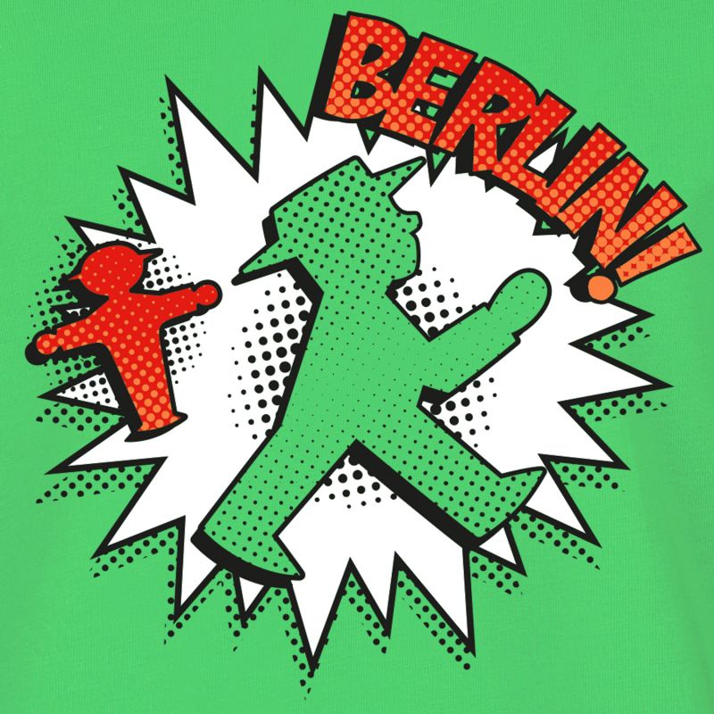 Knallgrünes Kinder-T-Shirt mit Ampelmännchen im Cartoon Style  - Single Jersey/ Bio-Baumwolle - Pflegeleicht
