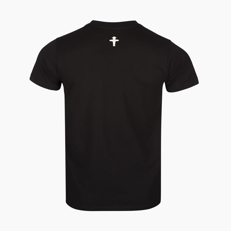 Schwarzes unisex T-Shirt mit Berlin-Elementen & Ampelmann in weiß aus weicher Baumwolle
