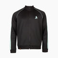 Extrem lässige Trainingsjacke - schwarz mit leichten abgesetzen helleren Zierstreifen mit gestickten Ampelmännchen - unisex